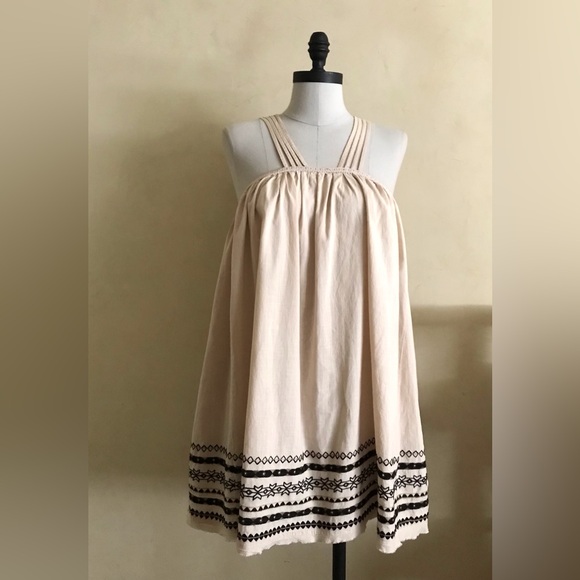 Free People Tops - Free People Cotton Top with Black Embroidery